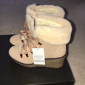 j crew nordic wedge boots pink